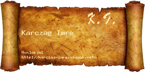 Karczag Imre névjegykártya