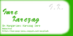 imre karczag business card